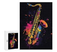 Puzzles pour Adolescents 300 PCS Saxophone Splash Puzzles pour Adultes Jouets Anti-Stress pour S'amuser en Famille Interaction Parent-Enfant 300 PCS
