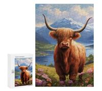 Puzzles pour Adolescents 300 PCS Scottish Highland Cow Painting Puzzles pour Adolescents Améliorent La Mémoire Difficiles À Compléter Jeux Stimulants 300 PCS