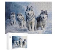 Puzzles pour Adolescents 300 PCS Siberian Husky Pack 2 Puzzles pour Adultes Jouets Anti-Stress Améliorent La Mémoire Difficiles Et Stimulants 300 PCS