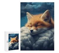 Puzzles pour Adolescents 300 PCS Sleeping Fox in Clouds Puzzles pour Adultes Jeu De Réflexion Décoration Intérieure Activités Amusantes À La Maison 300 PCS