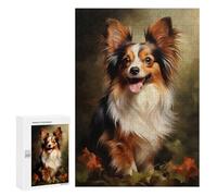Puzzles pour Adolescents 300 PCS Smiling Papillon Dog Casse-tête pour Adultes, Jeu De Réflexion Difficile, Original, Cadeau d'anniversaire 300 PCS