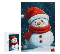 Puzzles pour Adolescents 300 PCS Smiling Snowman Winter Puzzles pour Adolescents, Jouets Anti-Stress, Décoration Murale, Cadeaux d'anniversaire Et De Noël Uniques 300 PCS