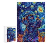 Puzzles pour Adolescents 300 PCS Starry Night Labrador Puzzles pour Adolescents, Jouets À Faire Soi-même, Activités Amusantes À La Maison pour Passer Le Temps, 300 PCS