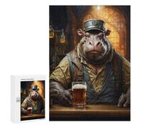 Puzzles pour Adolescents 300 PCS Steampunk Craft Beer Hippo Puzzles pour Adultes Jouets Anti-Stress pour S'amuser en Famille Interaction Parent-Enfant 300 PCS