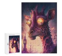 Puzzles pour Adolescents 300 PCS Steampunk Giraffe Portrait Puzzles pour Adultes Jeu Familial Décoration Parfaite Difficile À Compléter 300 PCS