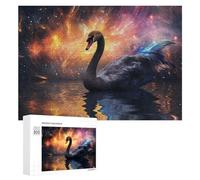 Puzzles pour Adolescents 300 PCS Swan in Cosmic Reflection Puzzles pour Adultes Jeux Relaxants Découpe De Précision Jeu Stimulant Cadeaux 300 PCS