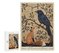 Puzzles pour Adolescents 300 PCS The Crow and The Fox Animal Fables Casse-tête pour Adultes, Jeu De Réflexion Difficile, Original, Cadeau d'anniversaire 300 PCS