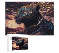 Puzzles pour Adolescents 300 PCS Thundering Leopard Nature's Power in Art Puzzles, Jeux Relaxants, Décoration Intérieure, Cadeaux Et Idées Cadeaux Uniques pour Un Anniversaire 300 PCS