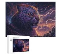 Puzzles pour Adolescents 300 PCS Thundering Tiger Storm Puzzles pour Adultes Jeux Relaxants Décoration Murale Activités Amusantes À La Maison 300 PCS