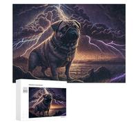 Puzzles pour Adolescents 300 PCS Thunderstorm Pug Adventure -10 Puzzles pour Adultes Jeux Relaxants Décoration Murale Activités Amusantes À La Maison 300 PCS