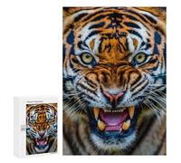 Puzzles pour Adolescents 300 PCS Tiger Angry Puzzles pour Adolescents Jeux Relaxants Assemblage De Motifs Cadeaux Uniques d'anniversaire Et De Noël 300 PCS