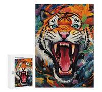 Puzzles pour Adolescents 300 PCS Tiger Roar Wild Energy Puzzles pour Adultes Assemblage De Modèles De Puzzles Défi À Réaliser Soirée Jeux Et Divertissement en Famille 300 PCS