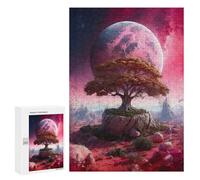 Puzzles pour Adolescents 300 PCS Tree on The Pink Planet Puzzles pour Adolescents Jeux Relaxants Assemblage De Motifs Cadeaux Uniques d'anniversaire Et De Noël 300 PCS