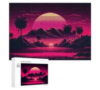 Puzzles pour Adolescents 300 PCS Vibrant Retro Sunset Landscape -1 Puzzles pour Adultes Jeux Relaxants Découpe De Précision Jeu Stimulant Cadeaux 300 PCS
