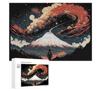 Puzzles pour Adolescents 300 PCS Volcanic Aurora A Celestial Dance of Fire and Ice Puzzle Anti-Stress, Jouet Idéal pour Une Décoration Amusante À La Maison, 300 PCS