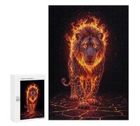 Puzzles pour Adolescents 300 PCS Volcanic Fiery Lion Casse-tête pour Adultes, Jeu De Réflexion Difficile, Original, Cadeau d'anniversaire 300 PCS