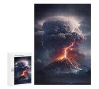 Puzzles pour Adolescents 300 PCS Volcano Eruption Scene Casse-têtes pour Adultes Jeu De Réflexion Assemblage De Motifs Interaction Parent-Enfant 300 PCS