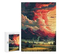 Puzzles pour Adolescents 300 PCS Volcano Eruption Scene Puzzles pour Adultes Assemblage De Modèles De Puzzles Défi À Réaliser Soirée Jeux Et Divertissement en Famille 300 PCS