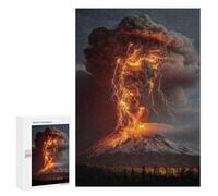 Puzzles pour Adolescents 300 PCS Volcano Eruption with Lightning Puzzles pour Adultes Assemblage De Modèles De Puzzles Défi À Réaliser Soirée Jeux Et Divertissement en Famille 300 PCS