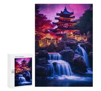 Puzzles pour Adolescents 300 PCS Waterfall Temple Fantasy Puzzles pour Adolescents, Jouets Anti-Stress, Décoration Murale, Cadeaux d'anniversaire Et De Noël Uniques 300 PCS