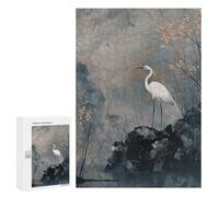 Puzzles pour Adolescents 300 PCS White Heron in Misty Landscape Puzzles pour Adolescents, Jouets Anti-Stress, Décoration Murale, Cadeaux d'anniversaire Et De Noël Uniques 300 PCS