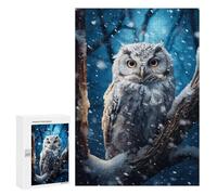 Puzzles pour Adolescents 300 PCS White Owl in Snow Puzzles pour Adolescents, Jouets À Faire Soi-même, Activités Amusantes À La Maison pour Passer Le Temps, 300 PCS
