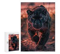 Puzzles pour Adolescents 300 PCS Wild Black Panther Puzzles pour Adolescents Jeux Relaxants Assemblage De Motifs Cadeaux Uniques d'anniversaire Et De Noël 300 PCS