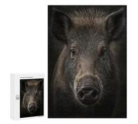 Puzzles pour Adolescents 300 PCS Wild Boar Portrait Puzzles pour Adolescents, Jouets À Faire Soi-même, Activités Amusantes À La Maison pour Passer Le Temps, 300 PCS