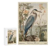 Puzzles pour Adolescents 300 PCS William Morris Heron Floral Art Puzzle pour Adultes Jeux Relaxants Décoration Murale pour Les Joueurs 300 PCS