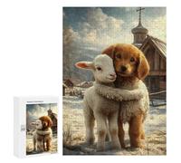 Puzzles pour Adolescents 300 PCS Winter Farm Friends Puzzles pour Adultes Assemblage De Modèles De Puzzles Défi À Réaliser Soirée Jeux Et Divertissement en Famille 300 PCS