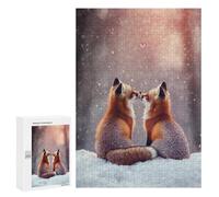Puzzles pour Adolescents 300 PCS Winter Foxes in Love Puzzles pour Adolescents Améliorent La Mémoire Difficiles À Compléter Jeux Stimulants 300 PCS