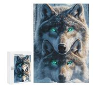 Puzzles pour Adolescents 300 PCS Wolf Mother and Cub Puzzles pour Adolescents Jeux Relaxants Assemblage De Motifs Cadeaux Uniques d'anniversaire Et De Noël 300 PCS