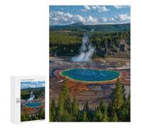 Puzzles pour Adolescents 300 PCS Yellowstone Grand Prismatic Spring Puzzles pour Adultes Assemblage De Modèles De Puzzles Défi À Réaliser Soirée Jeux Et Divertissement en Famille 300 PCS