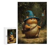 Puzzles pour adolescents 300 pièces Amusant Cat Wizard in Forest Puzzles pour Adultes Jouets Anti-stress Améliorant La Mémoire Difficiles Et Difficiles Et Difficiles 300 PCS