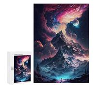 Puzzles pour adolescents 300 pièces Mountain Nebula Galaxy Puzzle Décoration murale Décoration de la maison Anniversaire unique 300 pièces