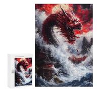 Puzzles pour Adolescents 300 Pièces Puzzles Red Dragon Rising Puzzles pour Adultes Jeu de Famille UNE Œuvre D'œuvre Pour Anniversaire, Noël 300 Pièces