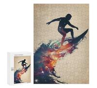 Puzzles pour adolescents 300 pièces Puzzles Surf Galaxy Silhouette Puzzles pour Adultes Jouets Anti-stress Analyse et Logique pour Anniversaire, Noël 300 pièces