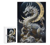 Puzzles pour Adolescents 300 Pièces Sérène Celestial Dragon Statue Puzzles pour Adultes Jeux de Réflexion Décoration de la Maison Activités Amusantes à La Maison 300 Pièces