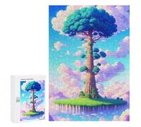 Puzzles pour adolescents 300 pièces Sky Island avec arbre géant puzzle anti-stress, décoration parfaite, activités amusantes pour la maison, 300 pièces