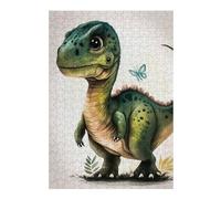 Puzzles pour Adolescents 38x26cm/1000pcs Adorable Dinosaur with Butterfly Puzzle pour Adultes, Jeu De Réflexion Amusant Et Humoristique, Cadeau d'anniversaire, 38x26cm/1000pcs