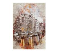 Puzzles pour Adolescents 38x26cm/1000pcs Amsterdam in Watercolor Puzzle pour Adultes, Jeu De Réflexion, Une Œuvre d'art, Cadeaux Uniques pour Un Anniversaire Ou Noël 38x26cm/1000pcs