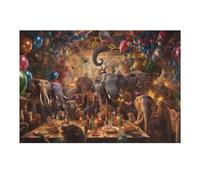 Puzzles pour Adolescents 38x26cm/1000pcs Animals Celebrating with Balloons and Food Puzzle pour Adultes, Jouet, Décoration Murale, Cadeau d'anniversaire, Cadeaux, 38x26cm/1000pcs