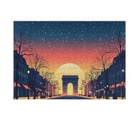 Puzzles pour Adolescents 38x26cm/1000pcs Arc De Triomphe at Sunset Puzzles pour Adultes - Jeux Relaxants - Anti-Stress - Cadeaux d'anniversaire Et De Noël Uniques 38x26cm/1000pcs