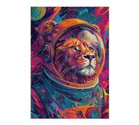 Puzzles pour Adolescents 38x26cm/1000pcs Astronaut Lion Space Puzzle pour Adultes, Jeu Familial, Assemblage De Motifs, Activités Amusantes À La Maison, 38x26cm/1000pcs