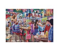 Puzzles pour Adolescents 38x26cm/1000pcs Bar Scene with People Enjoying Drinks and Food Puzzles pour Adultes : Analyse Et Logique du Jeu, Interaction Parent-Enfant 38x26cm/1000pcs