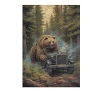 Puzzles pour Adolescents 38x26cm/1000pcs Bear on The Run Puzzles pour Adultes, Décoration Murale Amusante Et Humoristique, pour Stimuler Le Cerveau 38x26cm/1000pcs