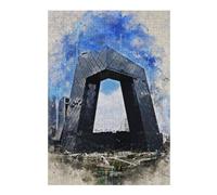 Puzzles pour Adolescents 38x26cm/1000pcs Beijing in Watercolor Puzzles pour Adultes : Analyse Et Logique du Jeu, Interaction Parent-Enfant 38x26cm/1000pcs