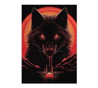 Puzzles pour Adolescents 38x26cm/1000pcs Black Wolf Sunset Puzzles pour Adultes Jeux Relaxants Analyse Et Logique Cadeaux De Noël Et d'anniversaire 38x26cm/1000pcs