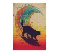 Puzzles pour Adolescents 38x26cm/1000pcs Cat Pixel Wave Puzzle pour Adultes, Jeu De Réflexion, Une Œuvre d'art, Cadeaux Uniques pour Un Anniversaire Ou Noël 38x26cm/1000pcs