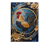 Puzzles pour Adolescents 38x26cm/1000pcs Chicken Rooster Kintsugi Art Puzzles Jeux Relaxants Assemblage De Motifs Difficile Et Stimulant 38x26cm/1000pcs